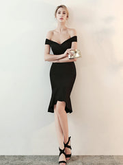 Mid length one shoulder sexy evening dress