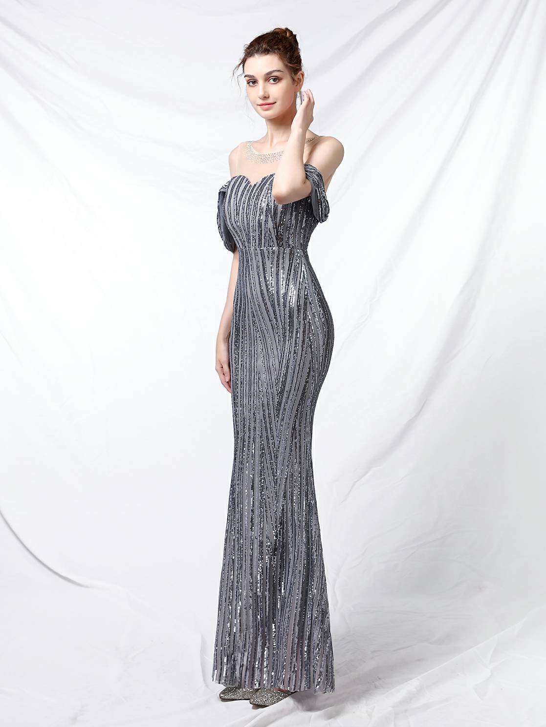 Sequin long party evening dress