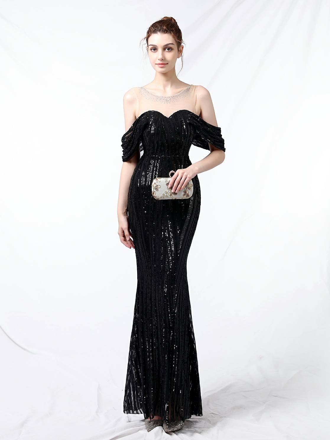 Sequin long party evening dress