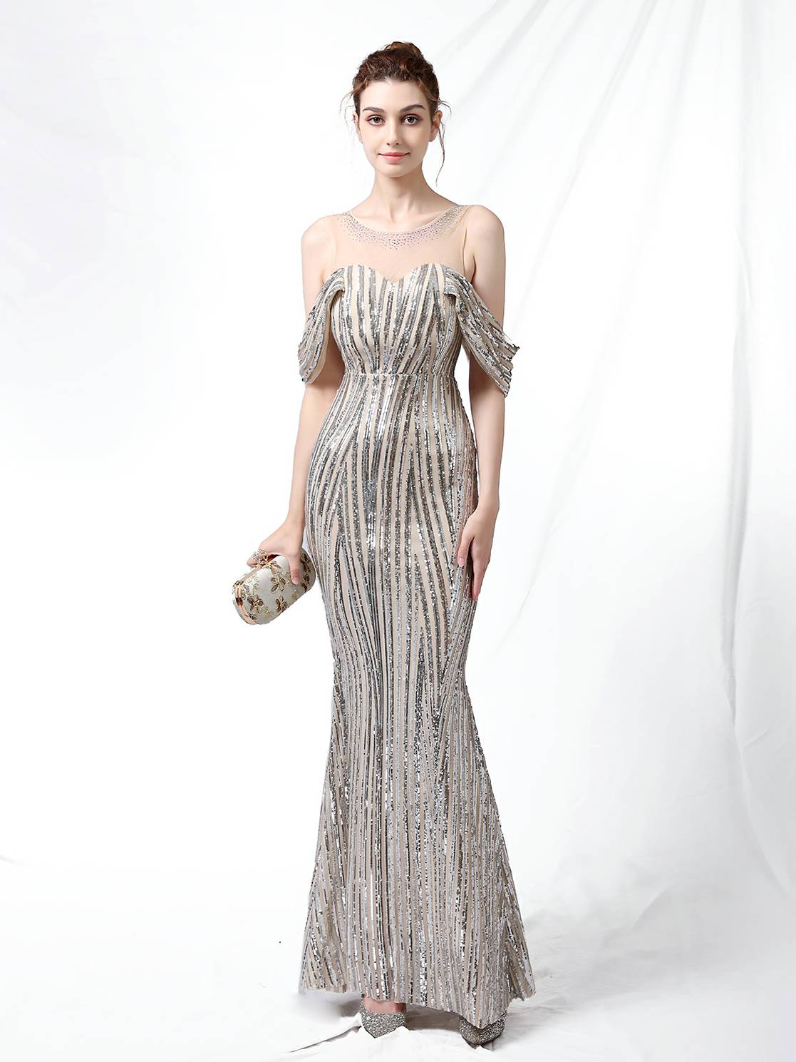 Sequin long party evening dress