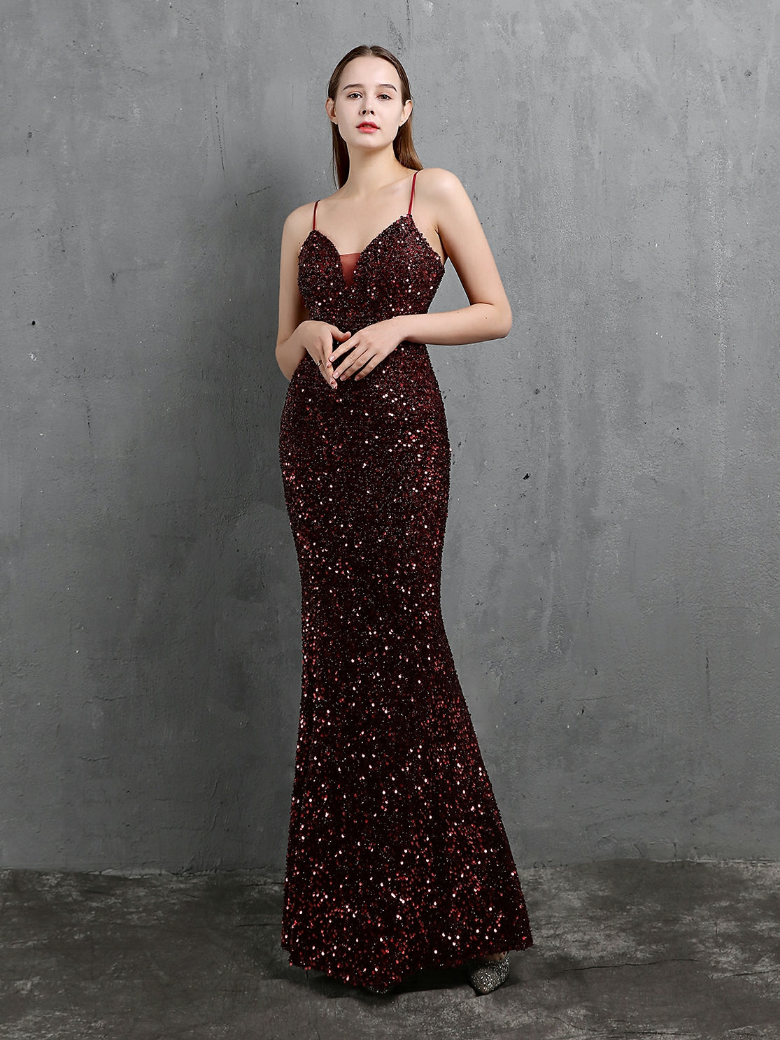 Colorful Sequin party evening dress