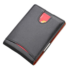RFID anti-theft brushed leather mini wallet