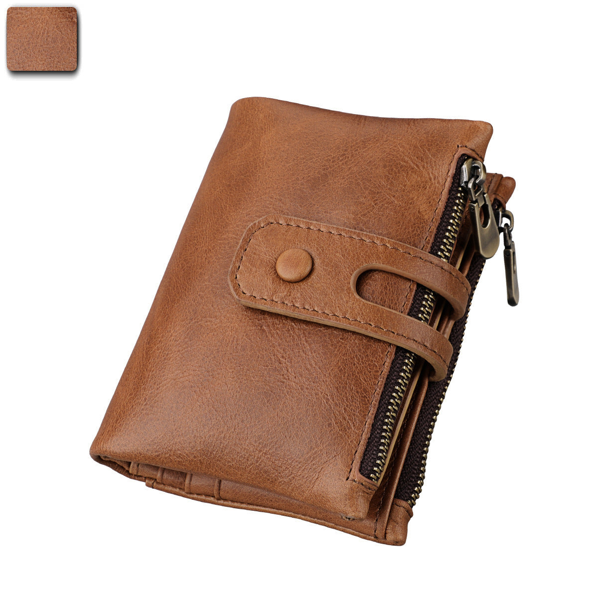 Leather  Anti-theft Brush RFID  Men's Casual Wallet