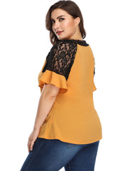 Contrast Lace Panel Top