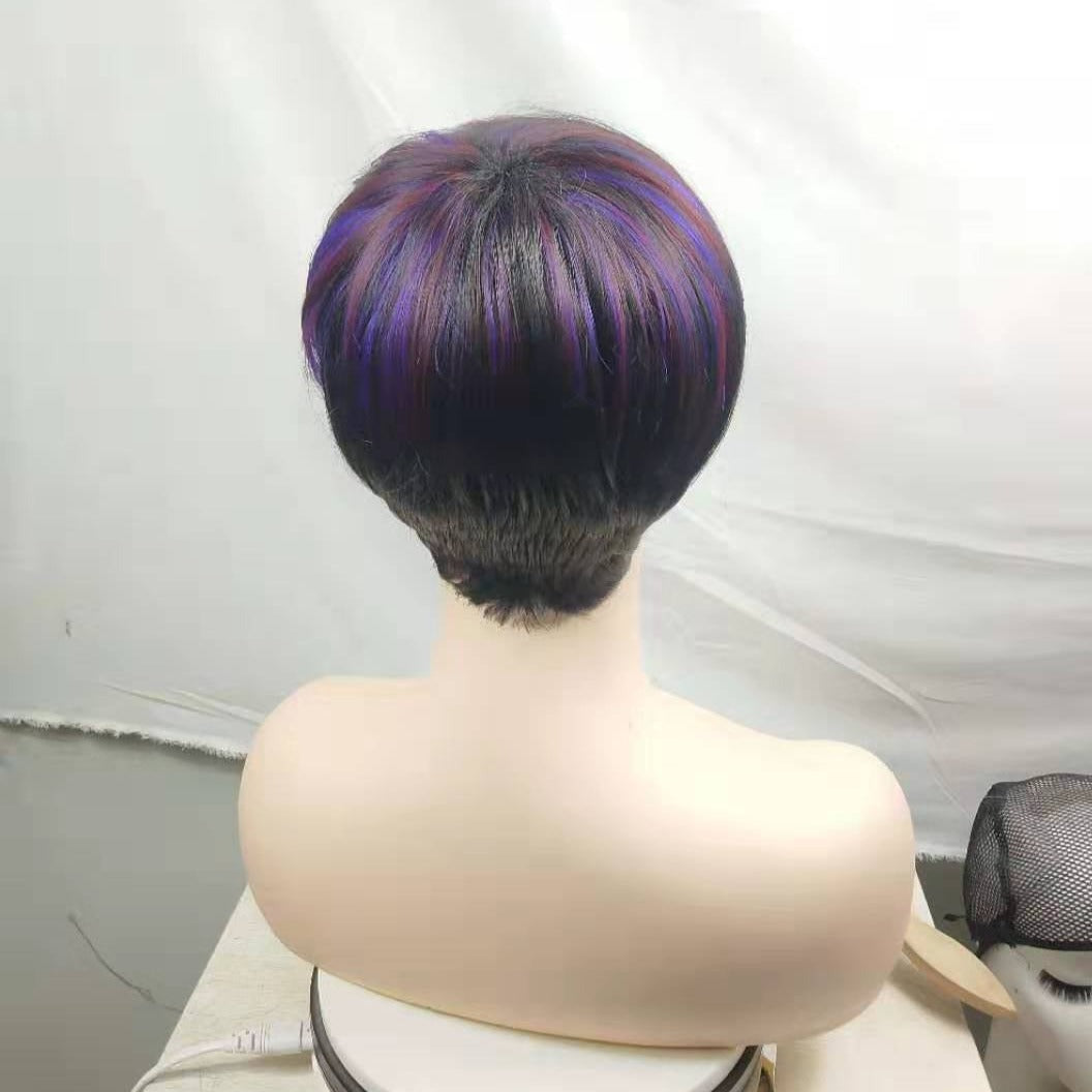 Straight short hair color wig