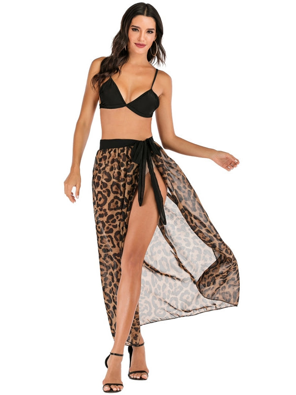 Leopard Printing Beach Cover Up Dress