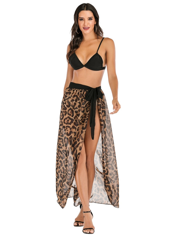 Leopard Printing Beach Cover Up Dress