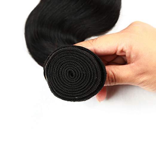 Pieza de peluca de cabello liso negro 