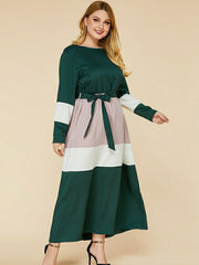 Round neck Color Block Dress