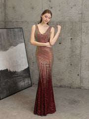 long fishtail evening dress