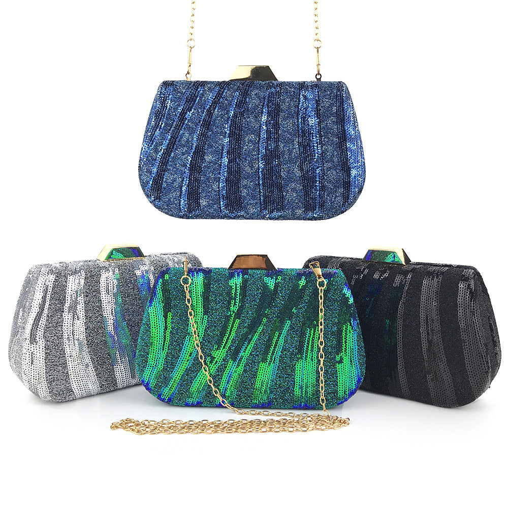 Ladies Clutch Bag With Evening Gown And Sequins Bag2114