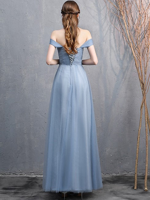 Vestido de noche de hada azul para dama de honor 