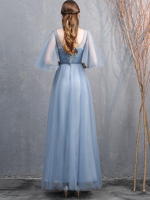 Blaues Feen-Abendkleid, Brautjungfernkleid 