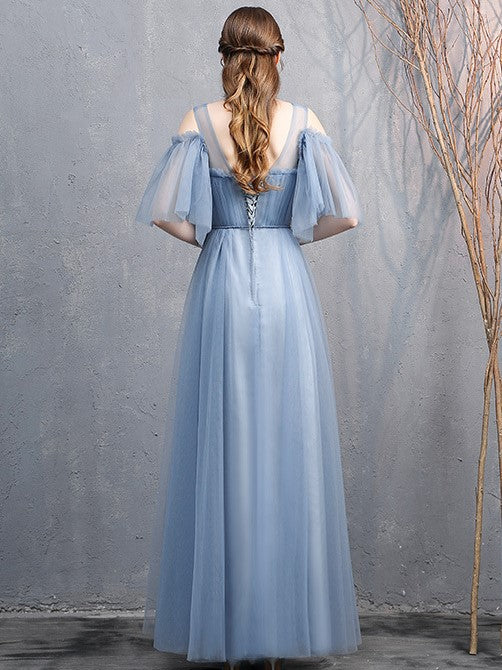 Blaues Feen-Abendkleid, Brautjungfernkleid 