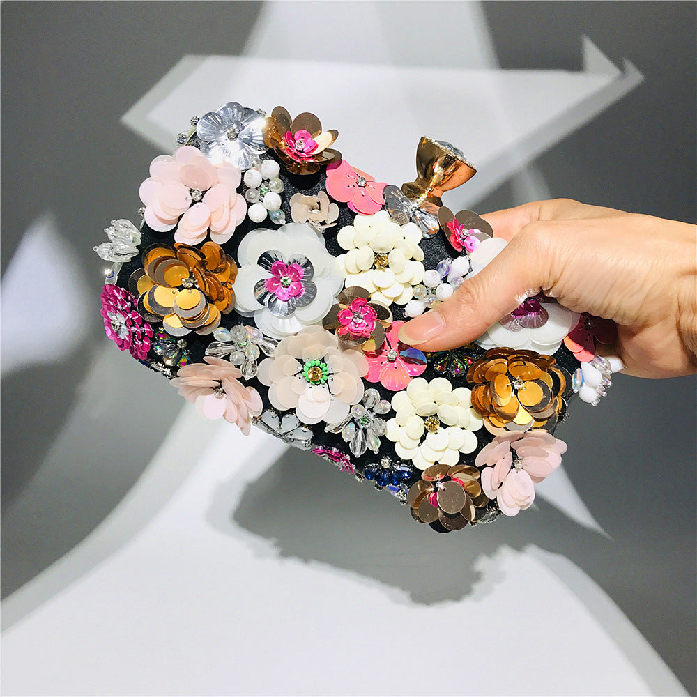 Lady Flower Beaded Banquet Party Clutch Bag Bag2107