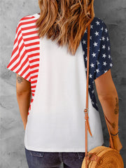 White American Star and Stripe V-neck T-shirt