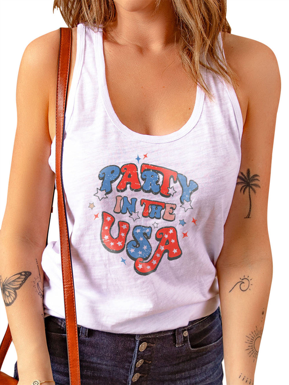 American Flag Printed Vest Party