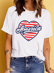 U.S. Heart Print Short Sleeve T-shirt