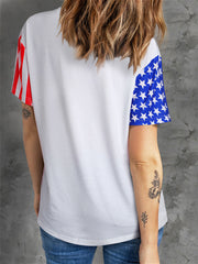 White Bull Star and Stripe Print T-shirt