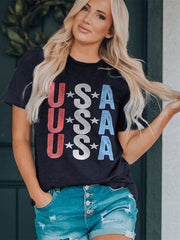American Star Print Slim Round Neck T-shirt