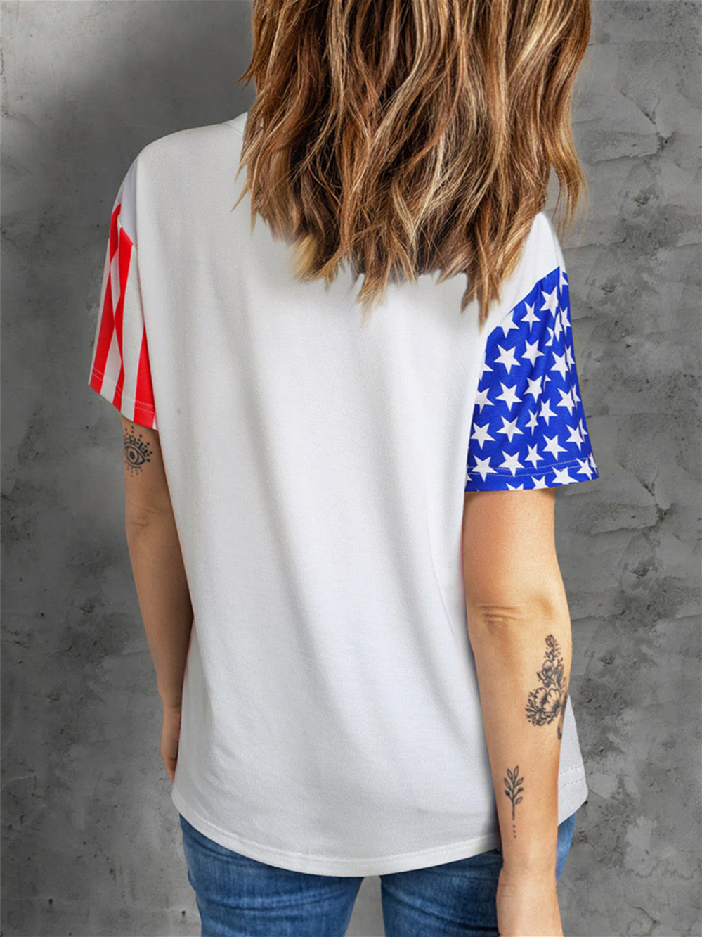 Star and Stripe Statue of Liberty Print T-shirt