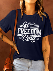 Let Freedom Ring American Flag Print T-shirt