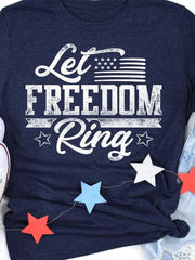 Camiseta con estampado de la bandera estadounidense "Let Freedom Ring"