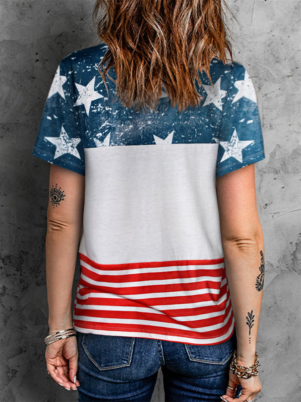 T-Shirt mit amerikanischem Flaggen-Print