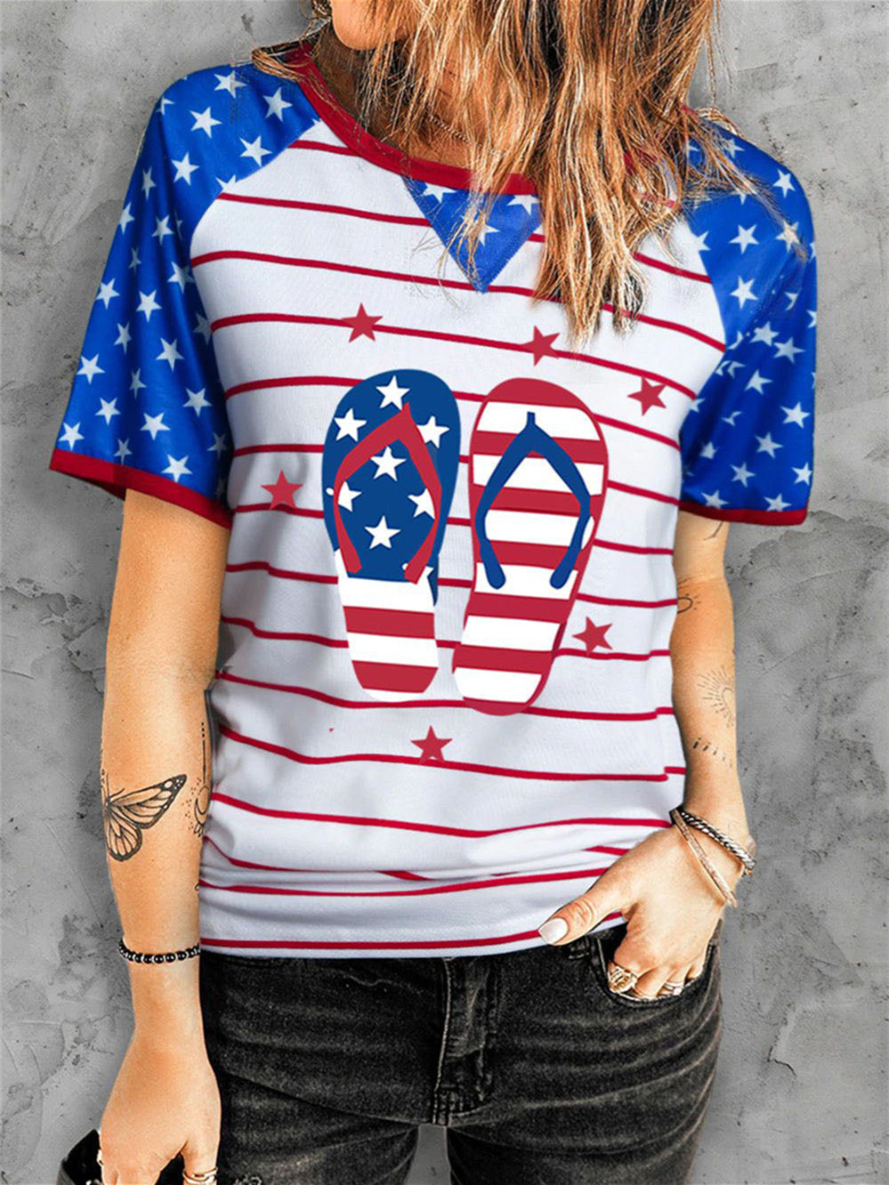 American Flag Flip Flops T-shirt