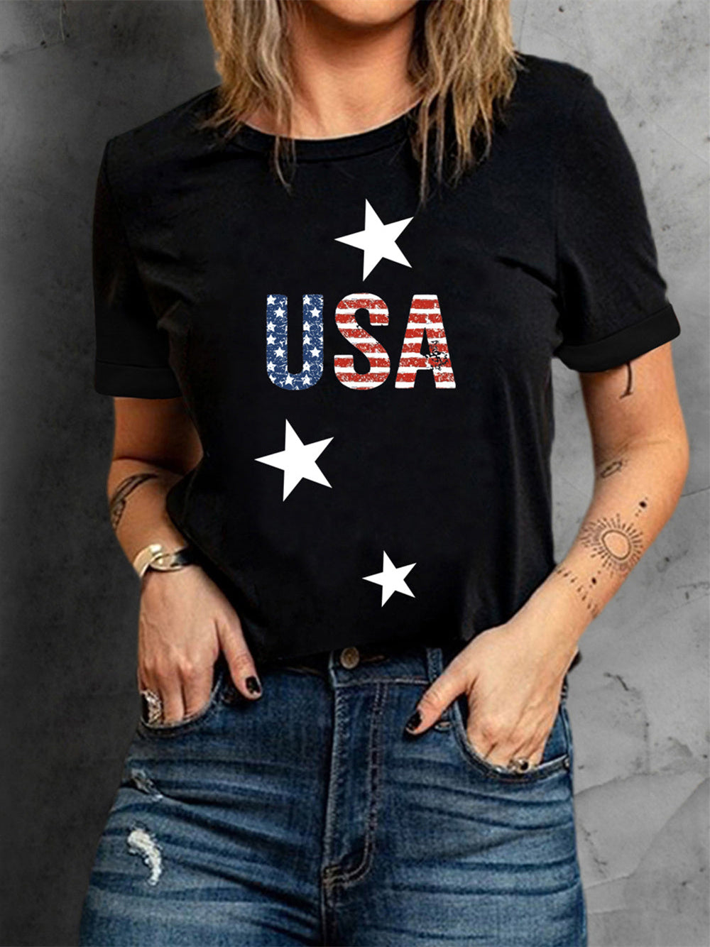 American Flag Independence Day Short Sleeve T-shirt