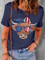 Camiseta de vaca yak con bandera estadounidense 