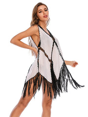 Stitching Tassels Cover Up Skirt