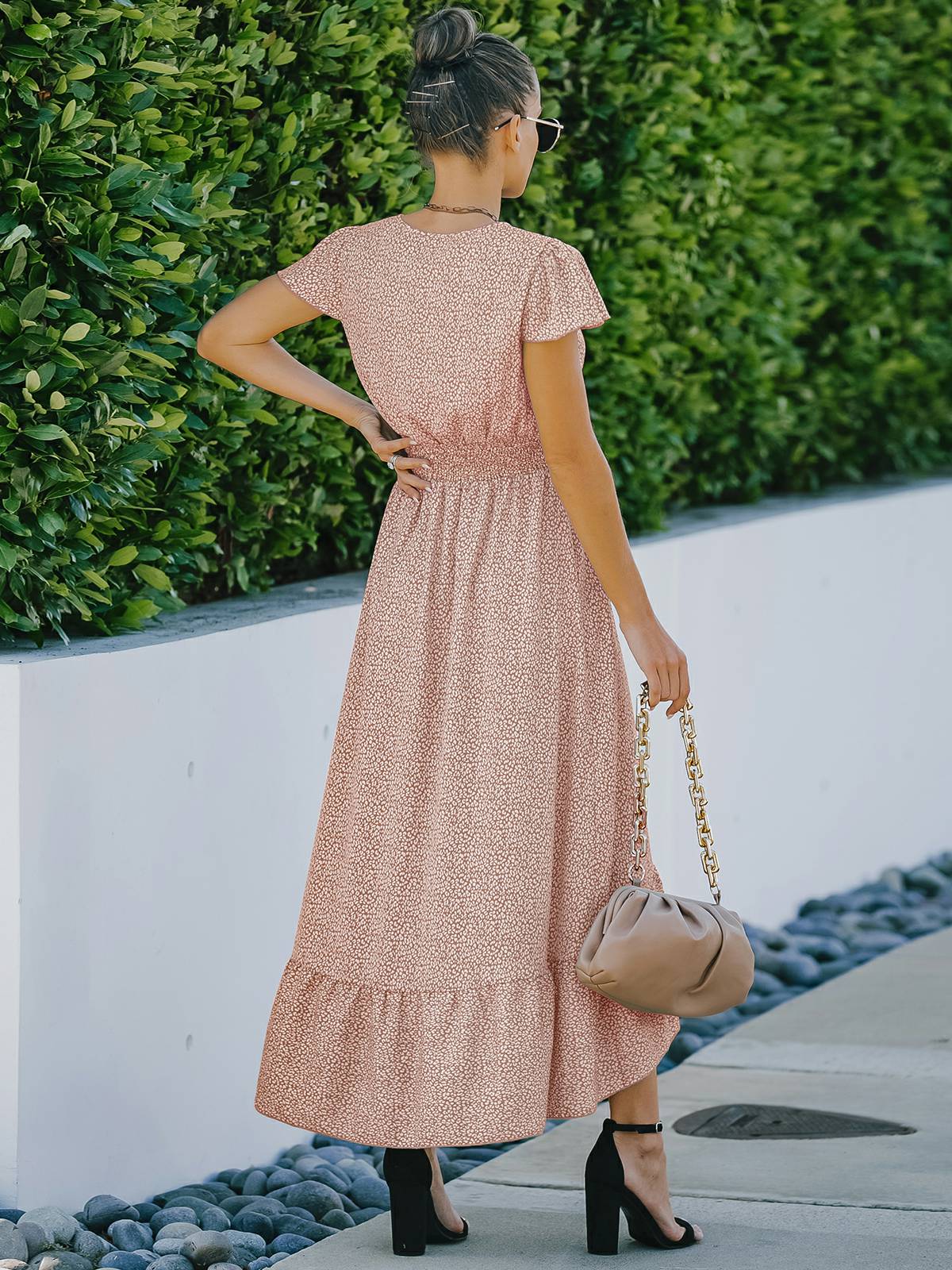 Chiffonkleid mit Rüschen 