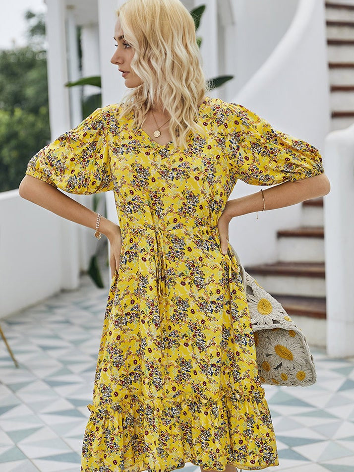 Summer slim printed dress