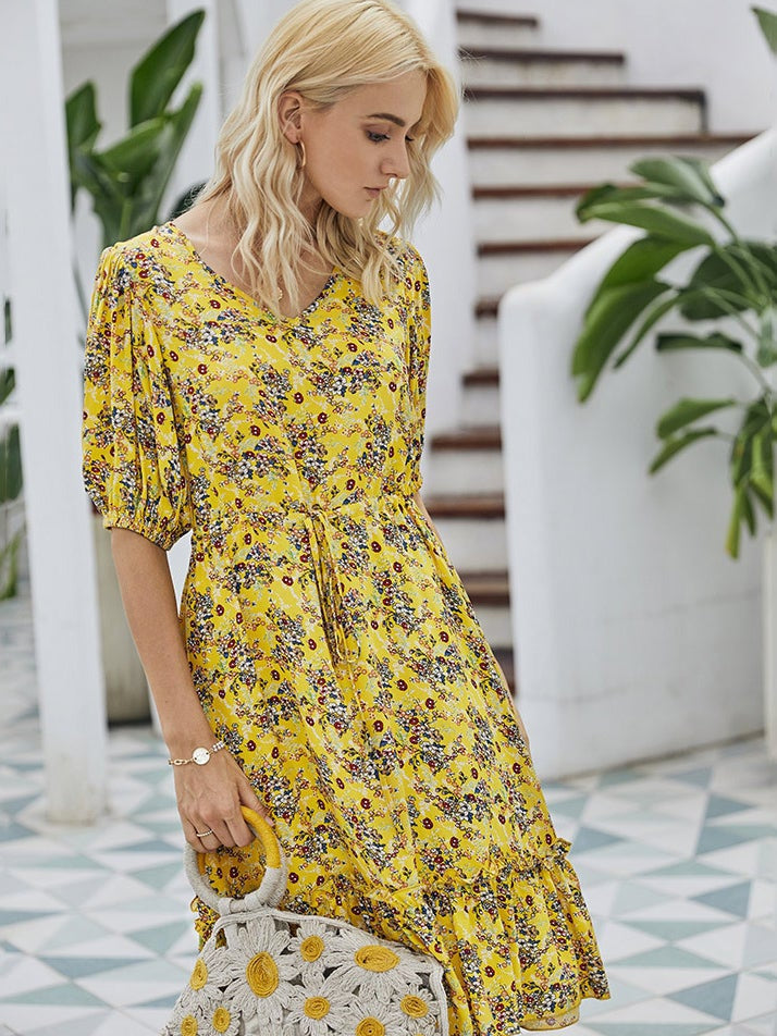 Summer slim printed dress