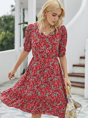 Summer slim printed dress