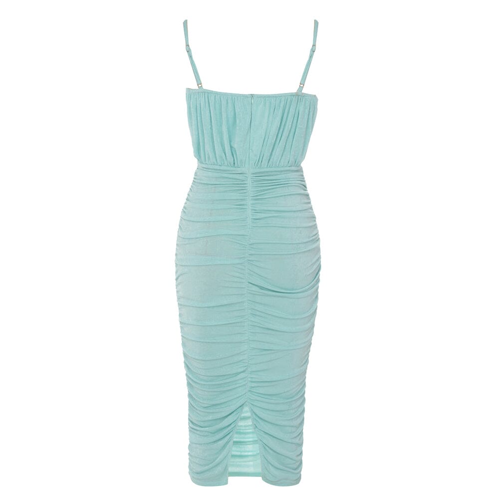 Strapy Waist-Tightening Corset Dress in Mint Green