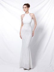 Elegant long fishtail evening dress