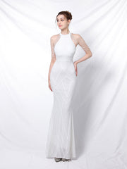 Elegant long fishtail evening dress