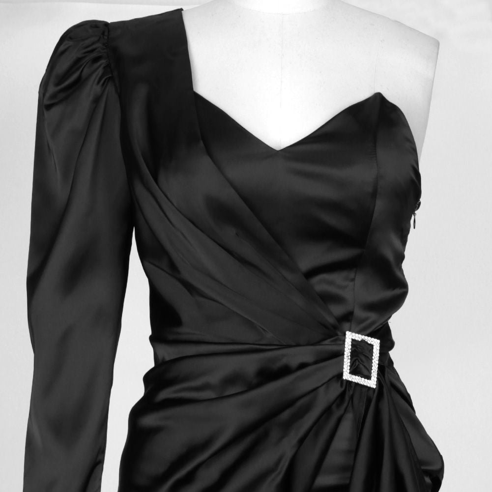 Vestido mini ajustado asimétrico de manga larga con un solo hombro HI1105
