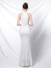 Elegant long fishtail evening dress