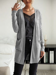 Solid Color Twist Cardigan Sweater