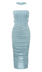 Strapless Midi Dress in Mint Green