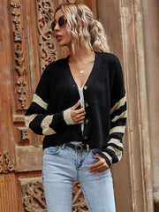 v-neck Knitted Cardigan Sweater