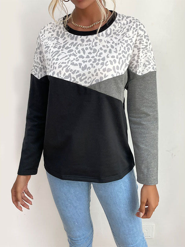Black Leopard Print Sweatshirt