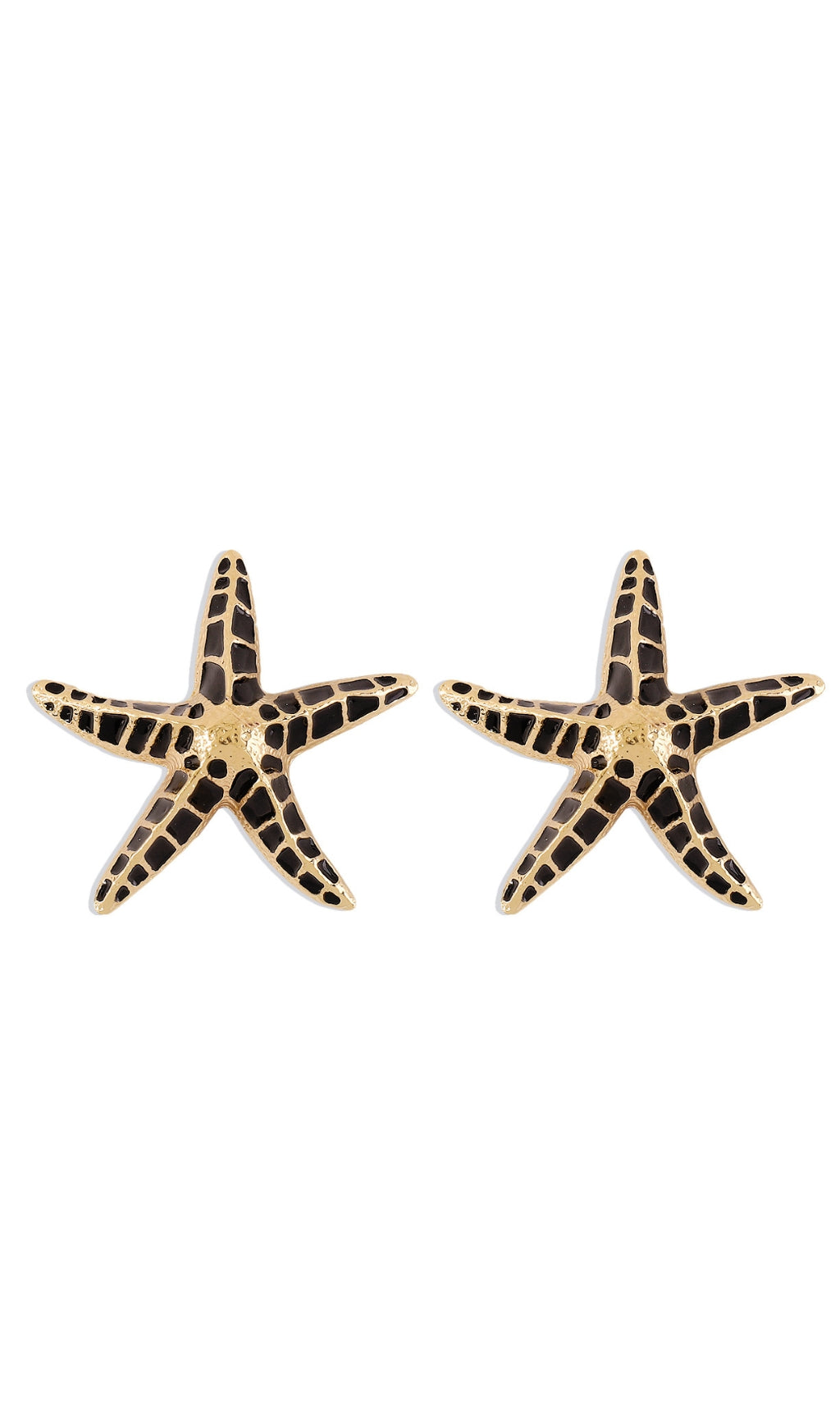 Pendientes de estrella de mar en negro