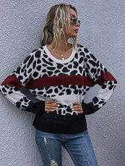 Leopard Print Knit Sweater