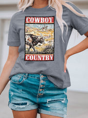 T-Shirt mit Cowboy Country-Grafikdruck 