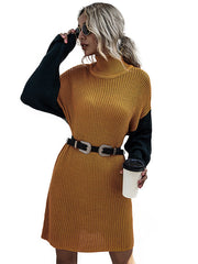 Knitted Slim Fit Colorblock Sweater