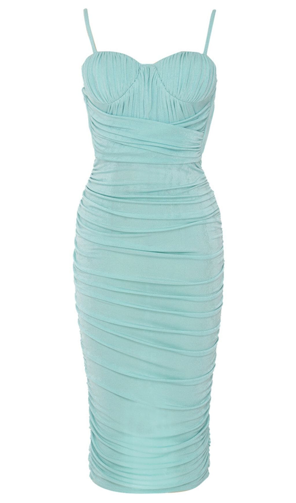 Strapy Waist-Tightening Corset Dress in Mint Green